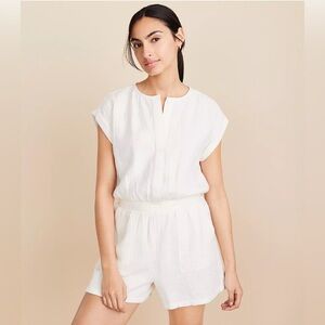 Lou & Grey Triple Cloth Romper in Ivory - Size XS